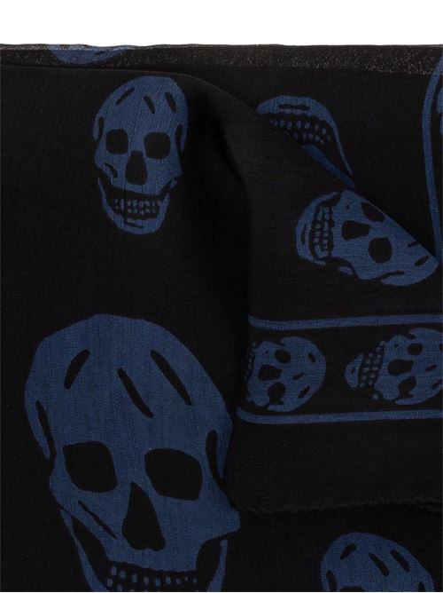 black silk skull print scarves Alexander McQueen | 5577174Q0601042